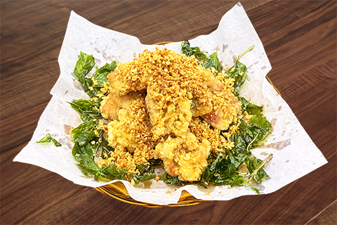 c27. golden garlic basil boneless chicken 九层塔金沙鸡